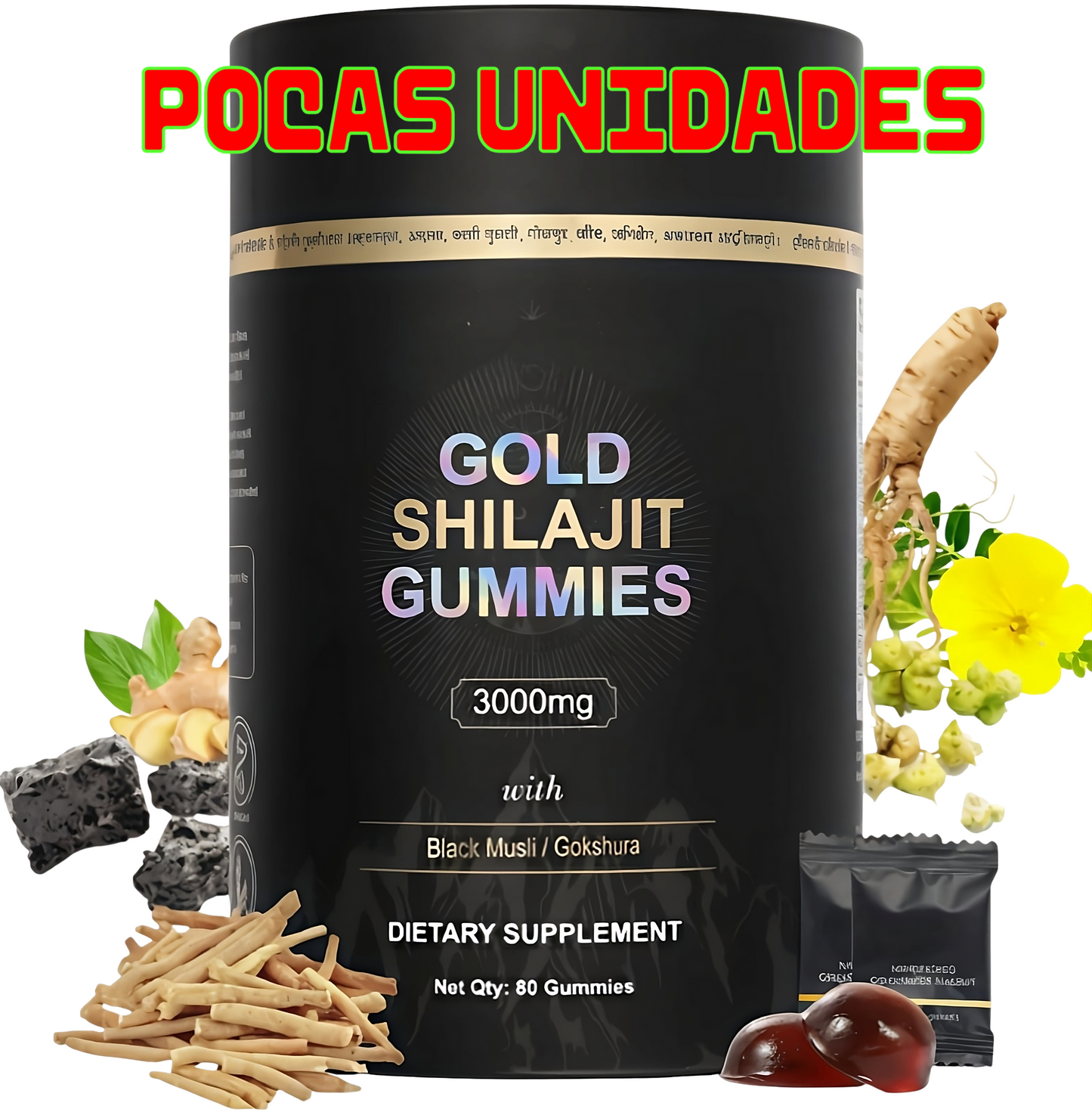 Gomitas de Shilajit con Black Musli y Gokshura – 80 Unidades